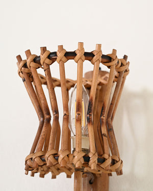 Coppia di applique in bambù, anni '50