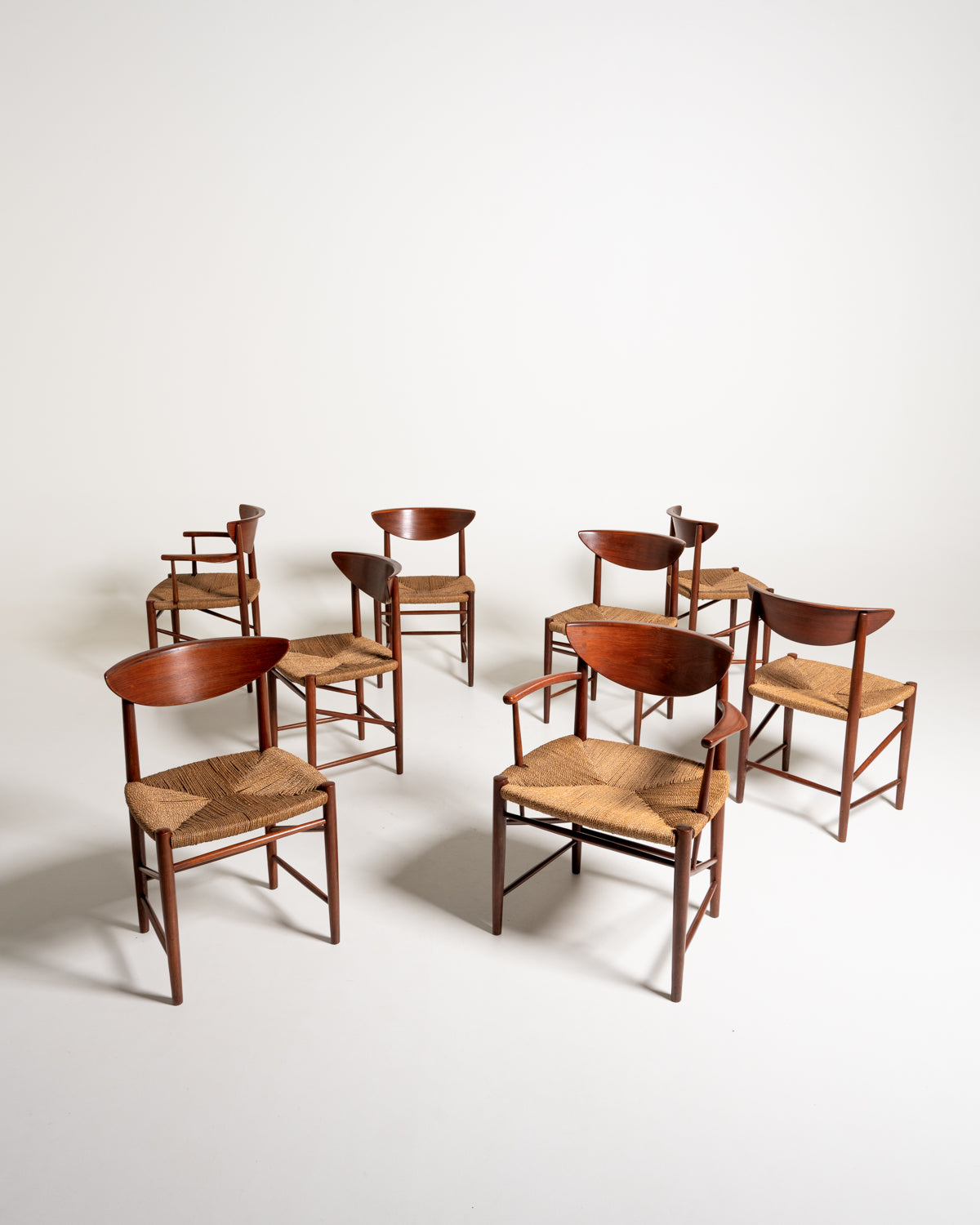 Otto sedie 316/317 di Hvidt & Mølgaard-Nielsen per Søborg, anni ’50/’60