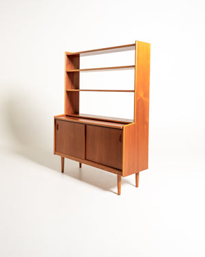 Libreria con scrittoio scandinava in teak, anni ’60