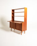 Libreria con scrittoio scandinava in teak, anni ’60
