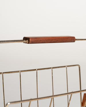 Portariviste scandinavo in teak e ottone, anni ’60
