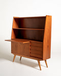 Libreria in teak con scrivania estraibile, Svezia, anni ’50/’60