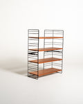 Libreria scandinava freestanding modulare in teak e metallo, anni '60
