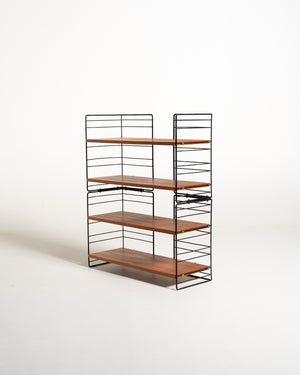 Libreria scandinava freestanding modulare in teak e metallo, anni '60