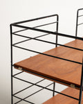 Libreria scandinava freestanding modulare in teak e metallo, anni '60
