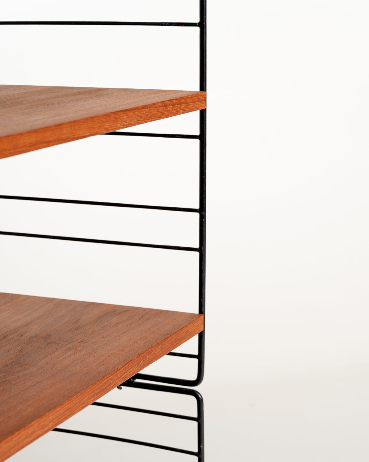 Libreria scandinava freestanding modulare in teak e metallo, anni '60