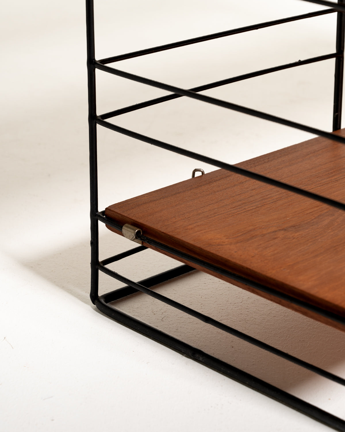 Libreria scandinava freestanding modulare in teak e metallo, anni '60