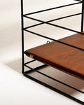 Libreria scandinava freestanding modulare in teak e metallo, anni '60