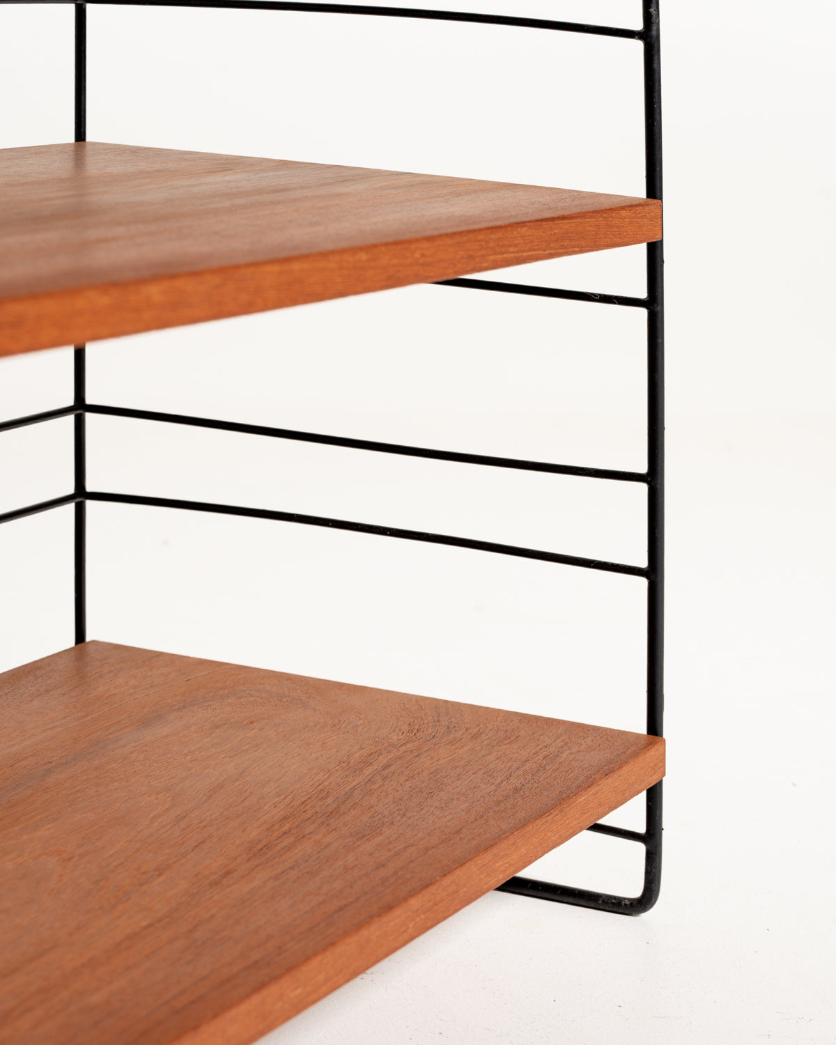 Libreria scandinava freestanding modulare in teak e metallo, anni '60