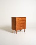 Cassettiera in teak con maniglie incassate, Scandinavia, anni '50/'60