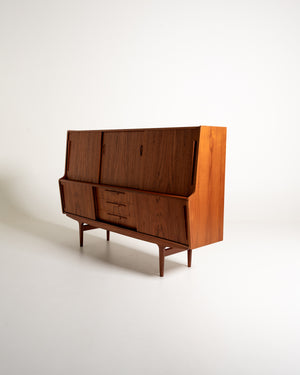 Credenza alta danese in teak anni '60