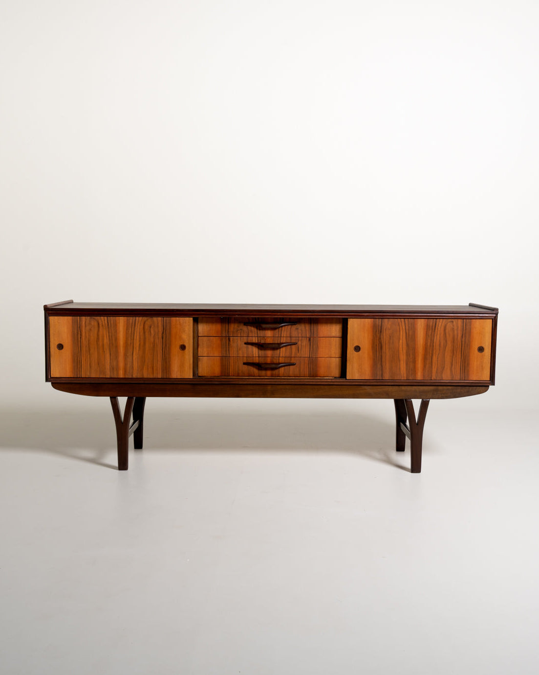 Sideboard scandinavo in palissandro e rovere, anni '60