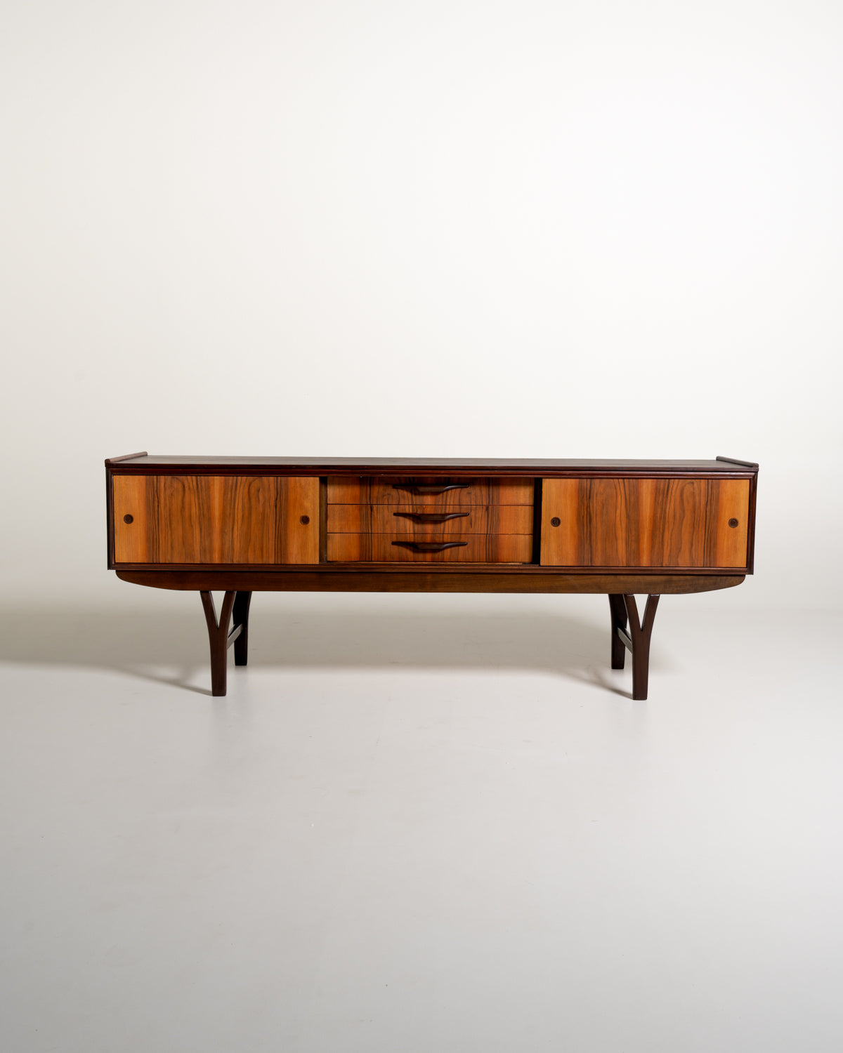 Sideboard scandinavo in palissandro e rovere, anni '60
