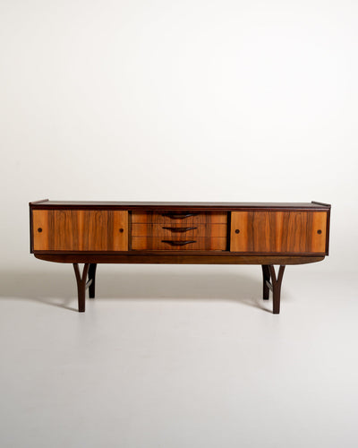 Sideboard scandinavo in palissandro e rovere, anni '60