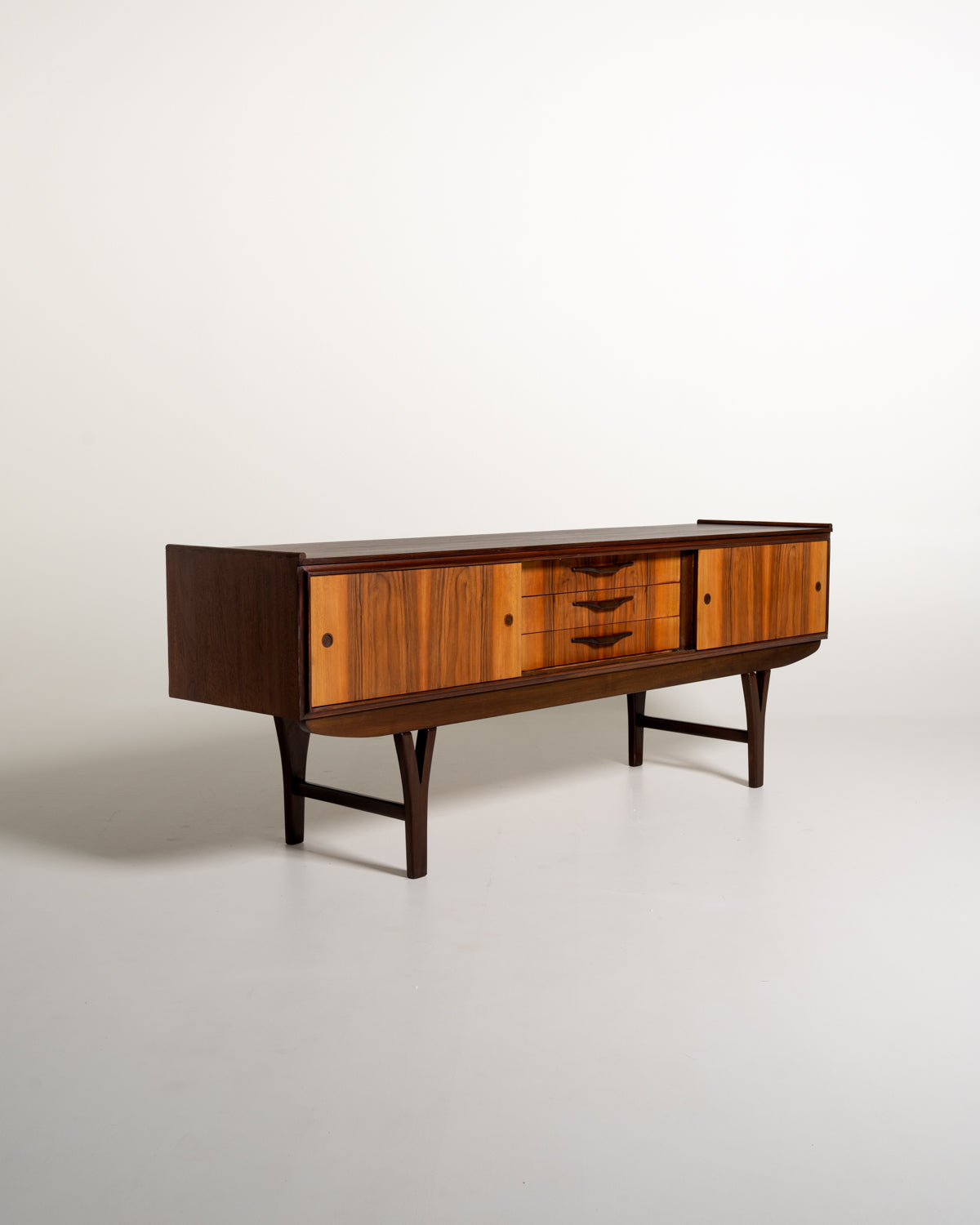 Sideboard scandinavo in palissandro e rovere, anni '60