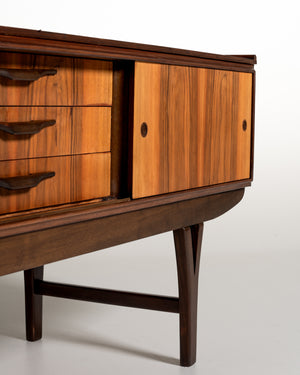 Sideboard scandinavo in palissandro e rovere, anni '60