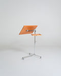 Tavolino da lettura regolabile in teak e metallo cromato, Scandinavia, anni '50/'60