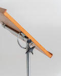 Tavolino da lettura regolabile in teak e metallo cromato, Scandinavia, anni '50/'60
