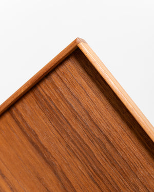 Tavolino da lettura regolabile in teak e metallo cromato, Scandinavia, anni '50/'60