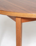 Tavolo da pranzo rotondo allungabile in noce, Svezia, anni '60
