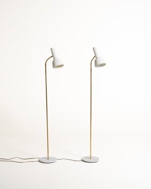 Coppia di lampade da terra modello “2008 L” di Schmidt's Lampedesign, Danimarca, anni '60