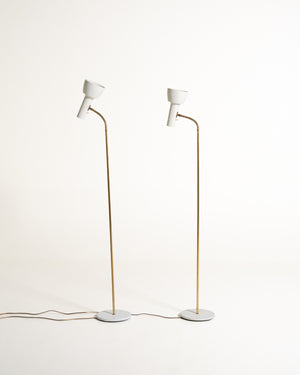 Coppia di lampade da terra modello “2008 L” di Schmidt's Lampedesign, Danimarca, anni '60