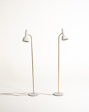 Coppia di lampade da terra modello “2008 L” di Schmidt's Lampedesign, Danimarca, anni '60