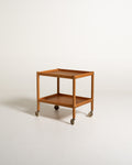 Carrello scandinavo in faggio e rovere, anni '60