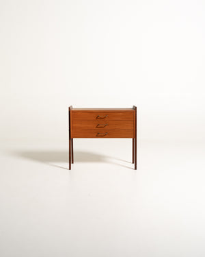 Comodino cassettiera scandinavo in teak