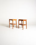Coppia di comodini in teak con vassoio removibile, Scandinavia, anni ’50/’60