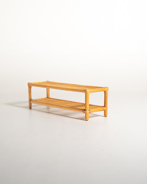 Panca scandinava in bambù e rattan, seconda metà del ’900