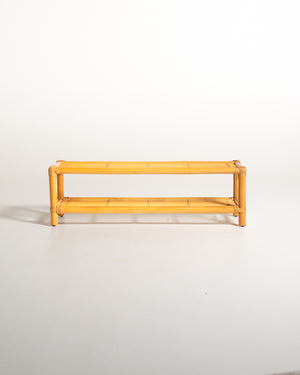 Panca scandinava in bambù e rattan, seconda metà del ’900