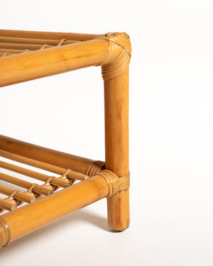 Panca scandinava in bambù e rattan, seconda metà del ’900