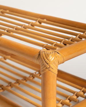 Panca scandinava in bambù e rattan, seconda metà del ’900