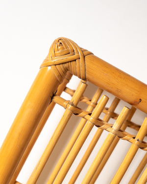 Panca scandinava in bambù e rattan, seconda metà del ’900