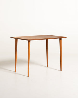 Tavolino scandinavo in teak e faggio