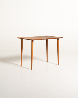 Tavolino scandinavo in teak e faggio