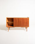 Highboard scandinavo in teak e rovere, anni ’60