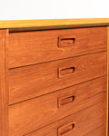 Highboard scandinavo in teak e rovere, anni ’60