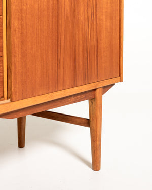 Highboard scandinavo in teak e rovere, anni ’60