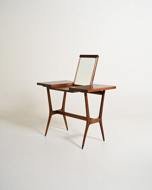 Toeletta vintage in teak con specchio integrato, anni '60