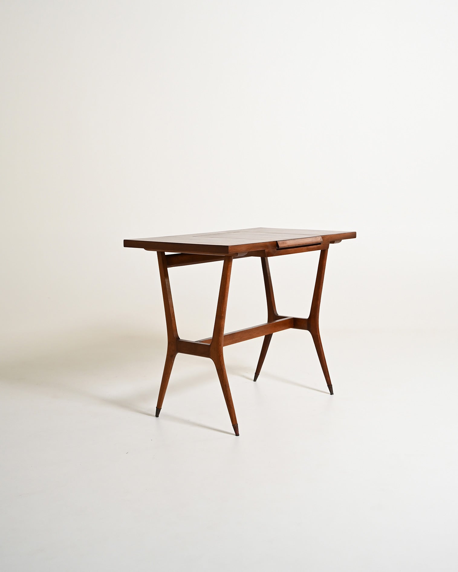 Toeletta vintage in teak con specchio integrato, anni '60