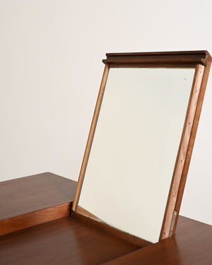 Toeletta vintage in teak con specchio integrato, anni '60