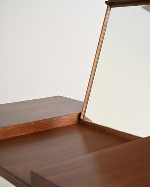 Toeletta vintage in teak con specchio integrato, anni '60