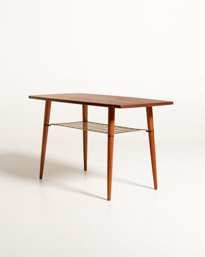 Coffee table scandinavo in teak con portariviste