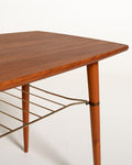 Coffee table scandinavo in teak con portariviste