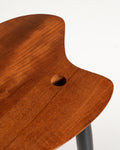 Sgabello con top a tavolozza in teak, Scandinavia, anni ’50