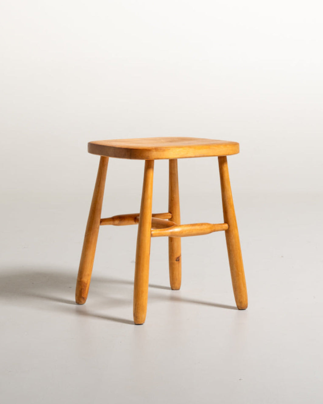 Sgabello scandinavo in betulla, anni '50