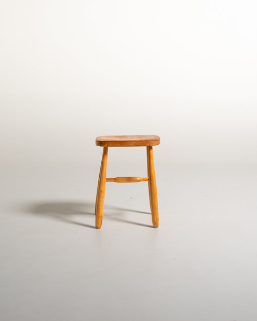 Sgabello scandinavo in betulla, anni '50