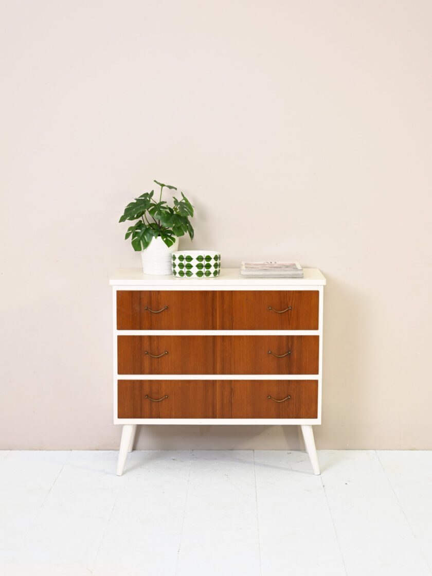 Vintage chest of drawers with white frame